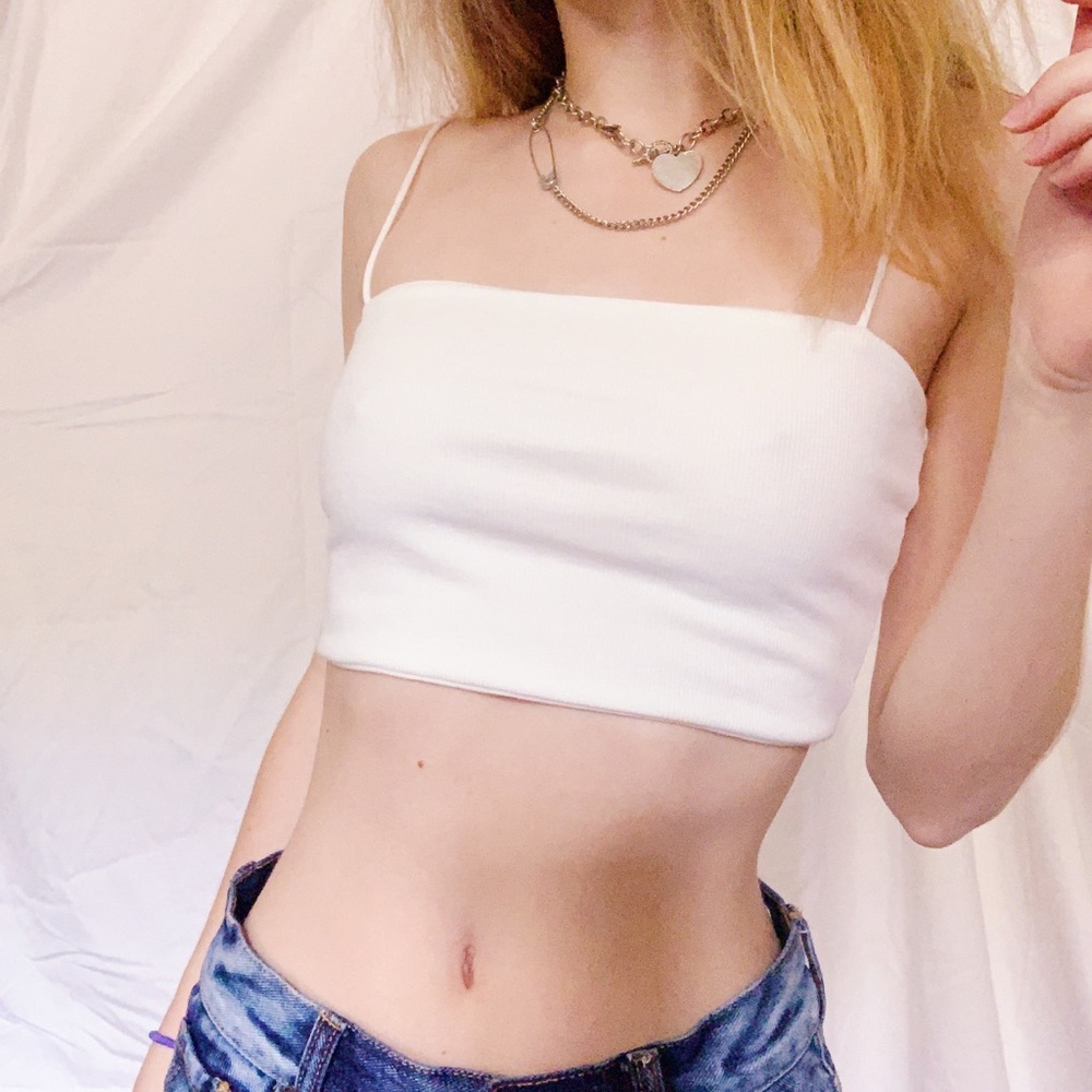 White crop top